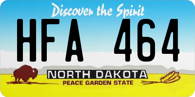 ND license plate HFA464