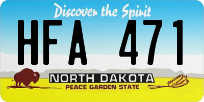 ND license plate HFA471