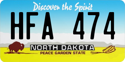 ND license plate HFA474