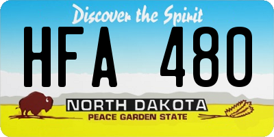ND license plate HFA480