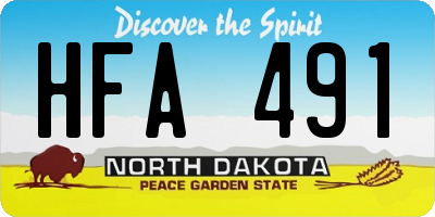 ND license plate HFA491