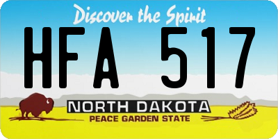 ND license plate HFA517