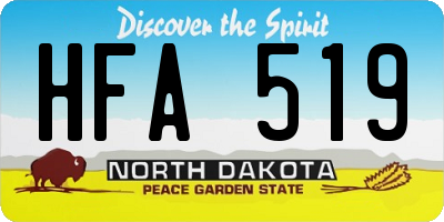 ND license plate HFA519
