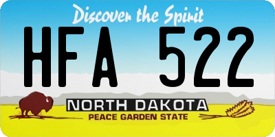 ND license plate HFA522