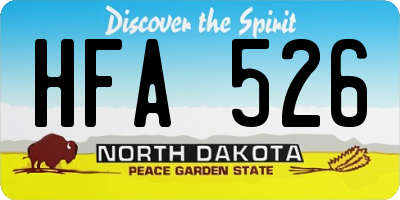 ND license plate HFA526