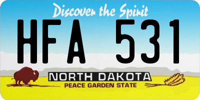 ND license plate HFA531