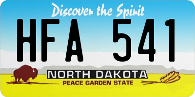 ND license plate HFA541
