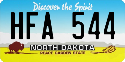 ND license plate HFA544