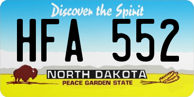 ND license plate HFA552