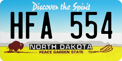 ND license plate HFA554