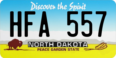 ND license plate HFA557