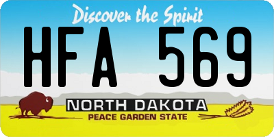 ND license plate HFA569