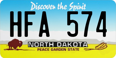 ND license plate HFA574