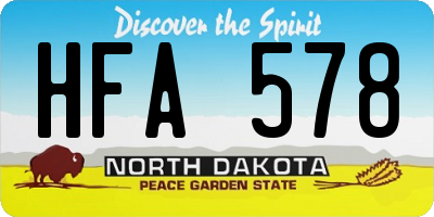 ND license plate HFA578