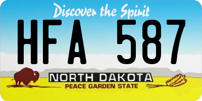 ND license plate HFA587
