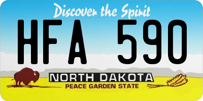 ND license plate HFA590