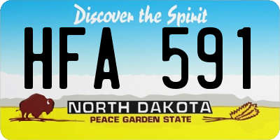 ND license plate HFA591