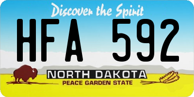 ND license plate HFA592