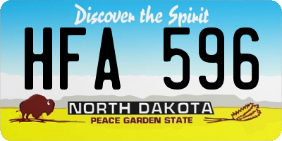 ND license plate HFA596