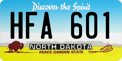 ND license plate HFA601