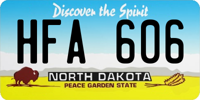 ND license plate HFA606
