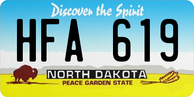 ND license plate HFA619