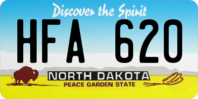 ND license plate HFA620