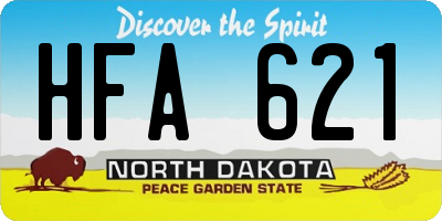 ND license plate HFA621