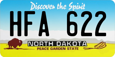 ND license plate HFA622