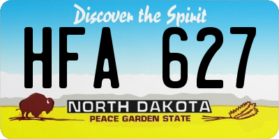 ND license plate HFA627