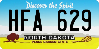ND license plate HFA629