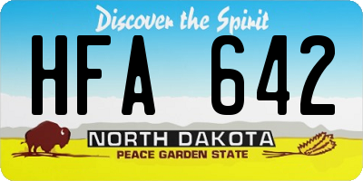 ND license plate HFA642