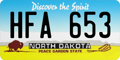 ND license plate HFA653