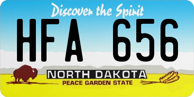 ND license plate HFA656