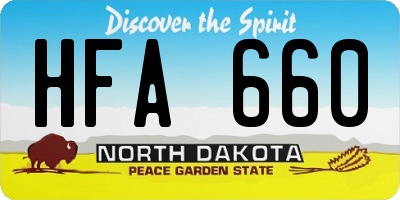 ND license plate HFA660