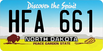 ND license plate HFA661