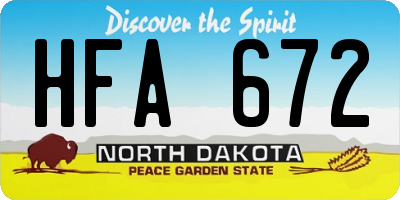 ND license plate HFA672