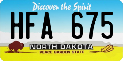 ND license plate HFA675