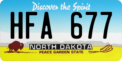 ND license plate HFA677