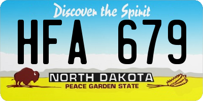 ND license plate HFA679