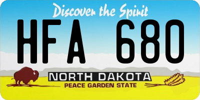 ND license plate HFA680