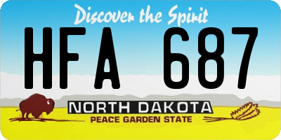 ND license plate HFA687