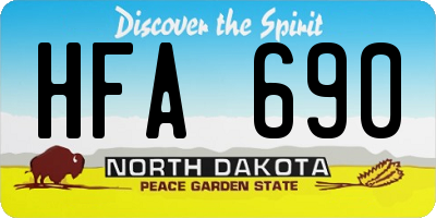 ND license plate HFA690