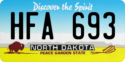 ND license plate HFA693