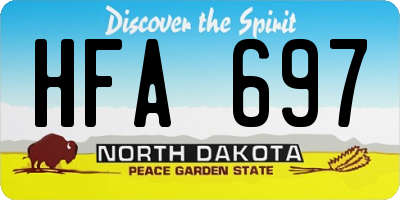 ND license plate HFA697