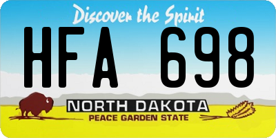 ND license plate HFA698