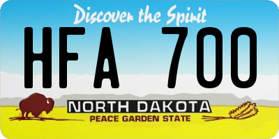 ND license plate HFA700