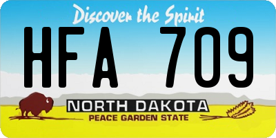 ND license plate HFA709