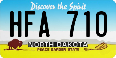 ND license plate HFA710