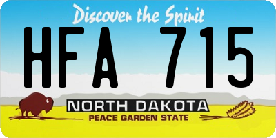 ND license plate HFA715